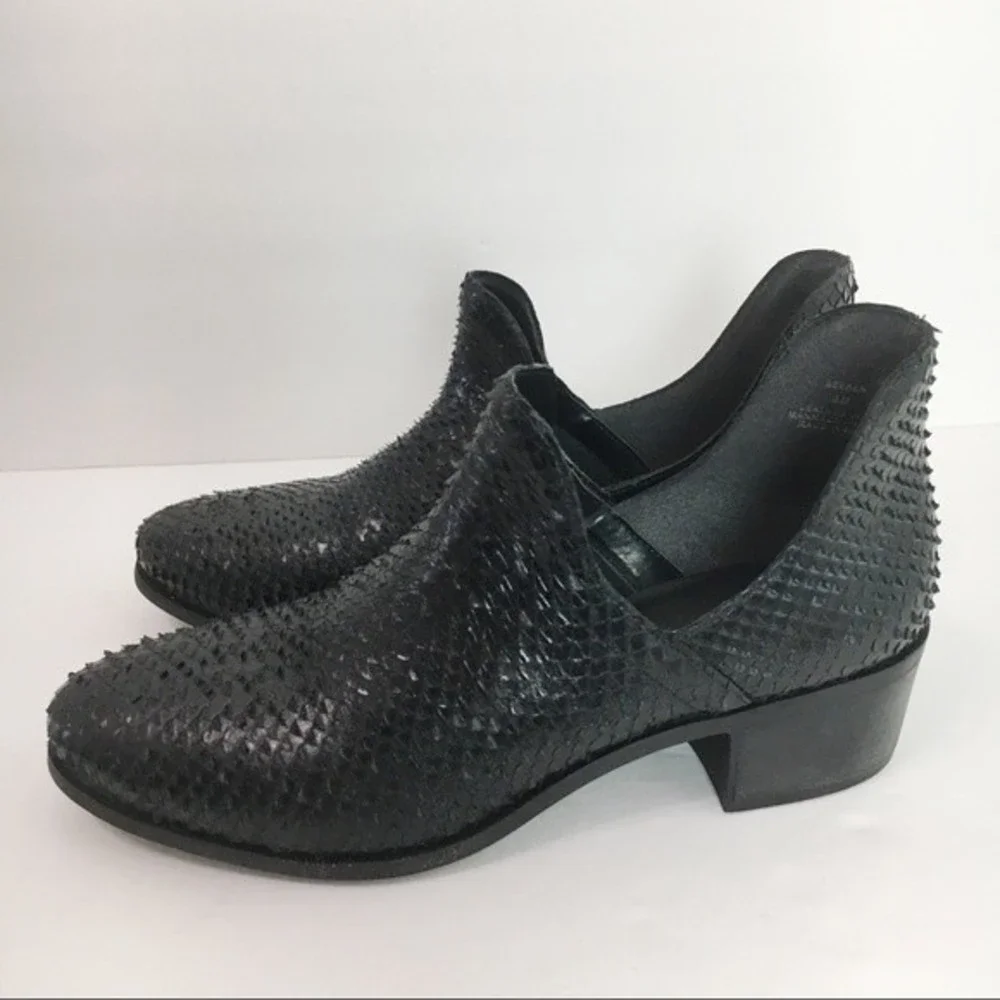 Matisse‎ Size 8 Black Leather Textured Snakeskin Leather Boots Shooties Shoes